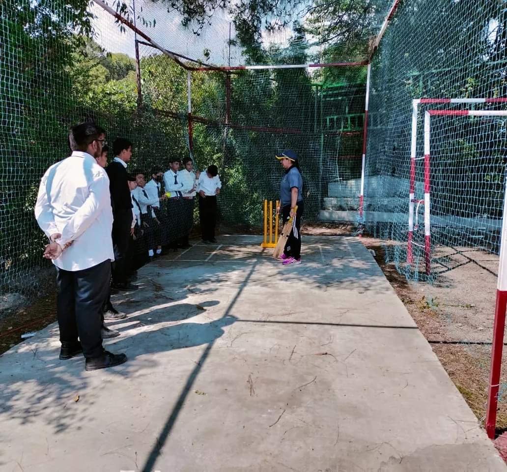 Cricket Club students  Learning techniques  Under the Guidance of professional Cricket coach(HPCA)